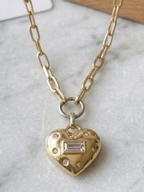 Lovers & Liars Gold Heart Pendant Necklace.